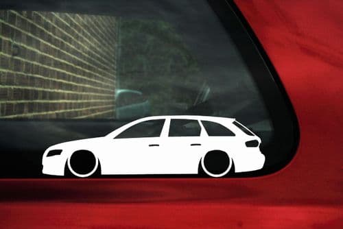 2x Lowered car outline stickers - for Audi A4 (B8) AVANT Station Wagon VAG L354