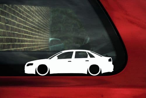 2x Lowered car outline stickers - for Audi A4 / S4 (B7) sedan VAG L353
