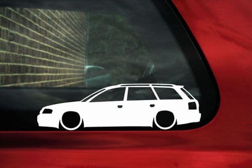 2x Lowered car outline stickers - for Audi A6 / RS6 (C5) Avant,wagon VAG L746