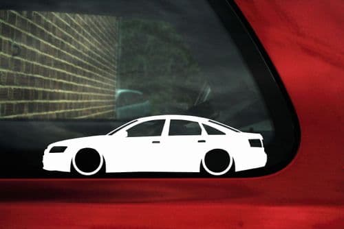 2x Lowered car outline stickers - for Audi A6 / S6 (C6) Sedan VAG L749