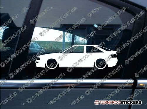 2x Lowered car outline stickers - for Audi S2 Coupe B4 | classic L755