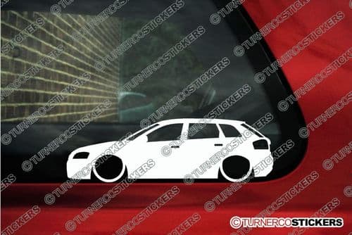 2x Lowered car outline stickers - for Audi S3 / A3 (8P) Sportback L754