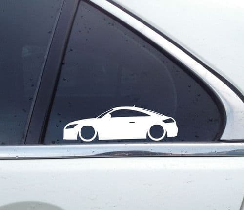 2x Lowered car outline stickers -for Audi TT 8J (mk2) 2006-2014 | TTS Coupe L356