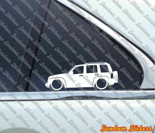 2x Lowered car outline stickers - for Jeep Liberty KJ (2002-2007) L1589