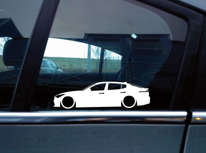 2X Lowered car outline stickers for Kia Stinger L1493