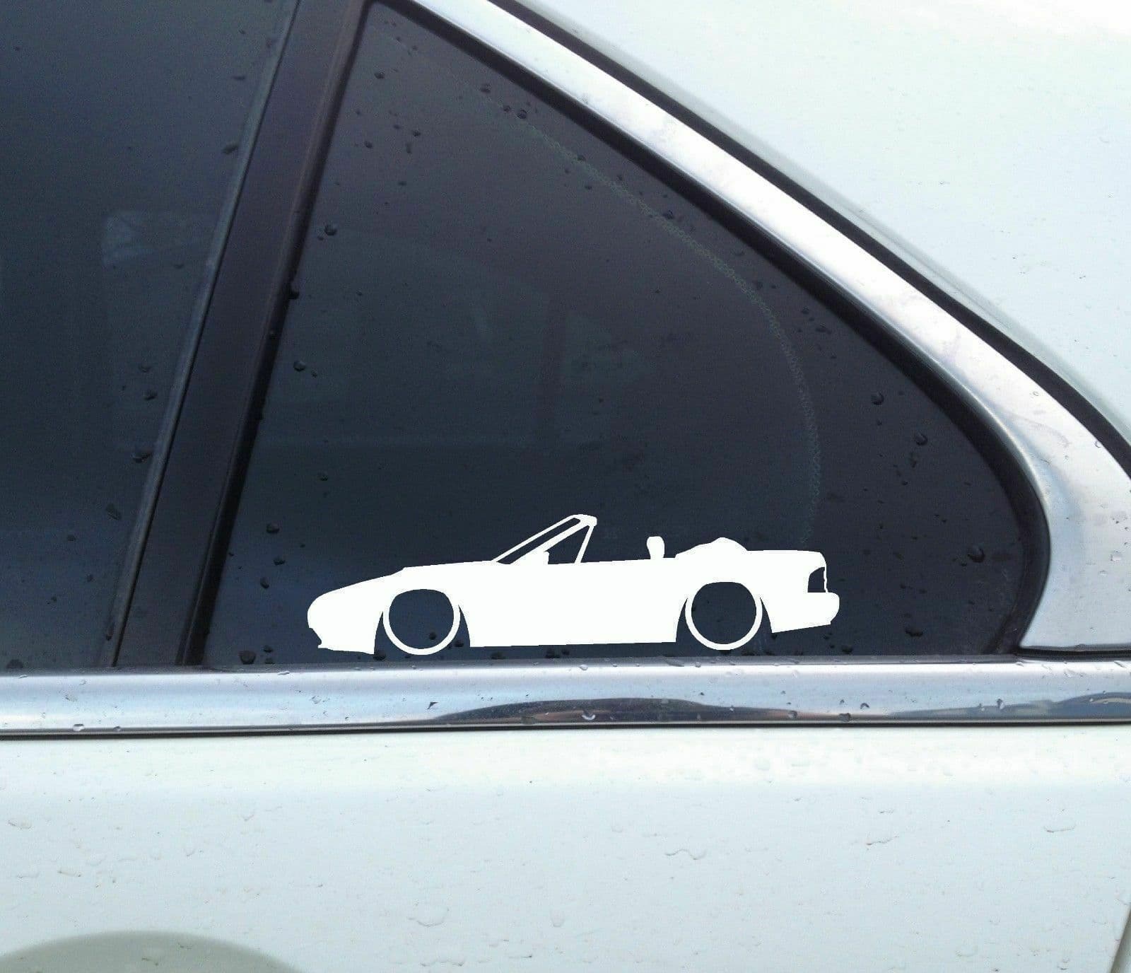 2x Lowered car outline stickers - for Mazda Rx7 FC Convertible JDM L902