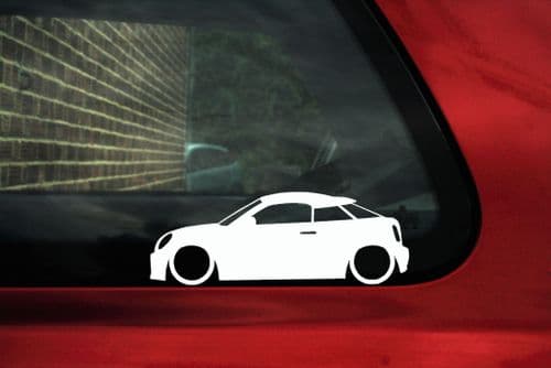 2x Lowered car outline stickers - for Mini Cooper COUPE ( R58 ) L15