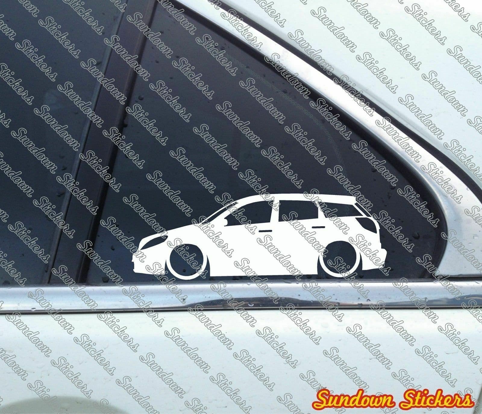 2x Lowered car outline stickers - for Toyota Matrix 2003-2008 Low jdm L1052