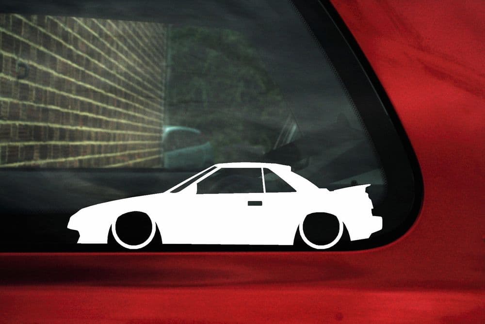 2x Lowered car outline stickers for Toyota Mr2 Aw11 w10 mk1 classic JDM