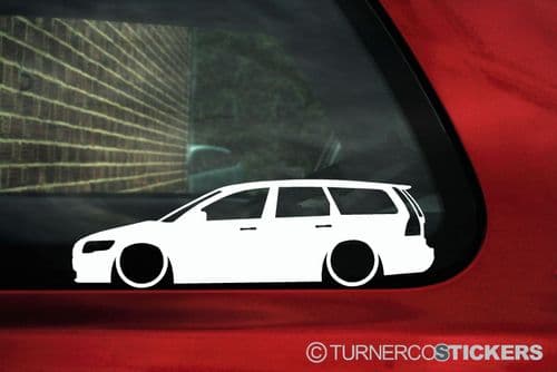 2X Lowered car outline stickers for Volvo V50 station wagon, 2nd Gen L329