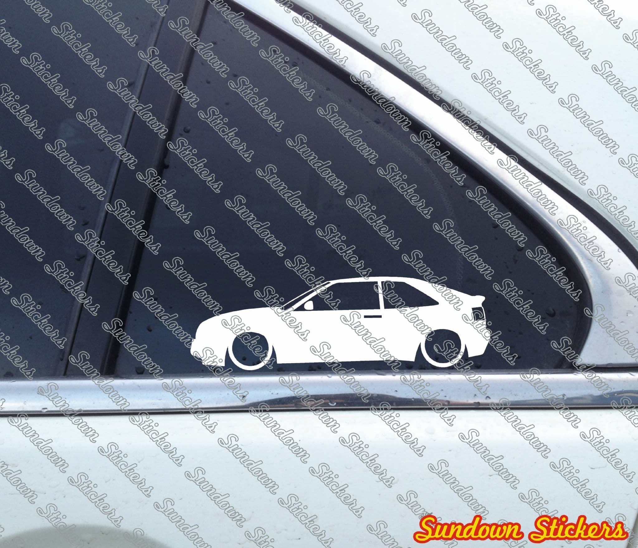 2x Lowered car outline stickers - for VW Corrado VR6 g60 16v Retro ...