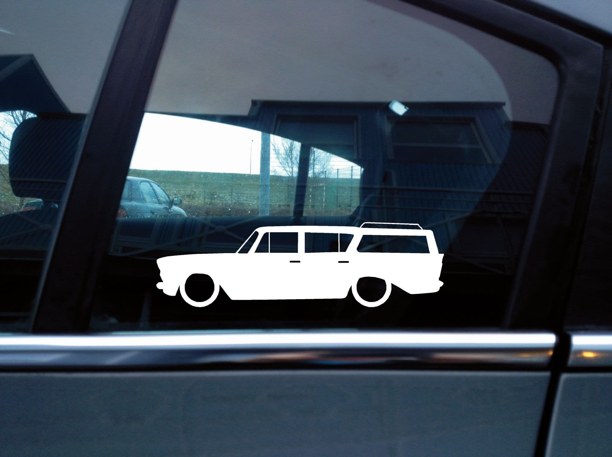2X Lowered car silhouette stickers - for 1960 AMC Rambler station wagon ...