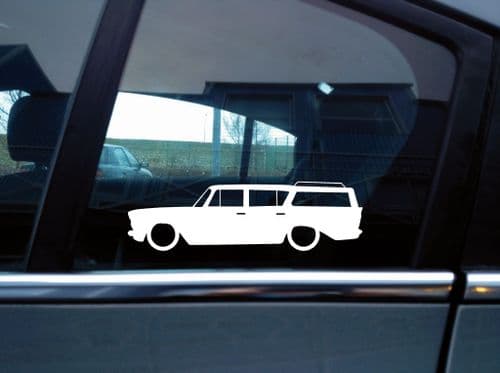 2X Lowered car silhouette stickers - for 1960 AMC Rambler station wagon | classic