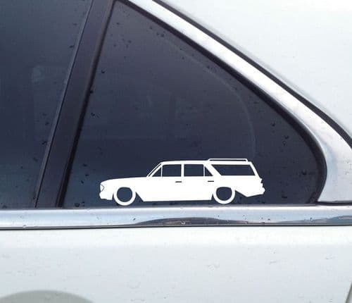 2X Lowered car silhouette stickers - for 1964 AMC Rambler classic 660 cross country wagon