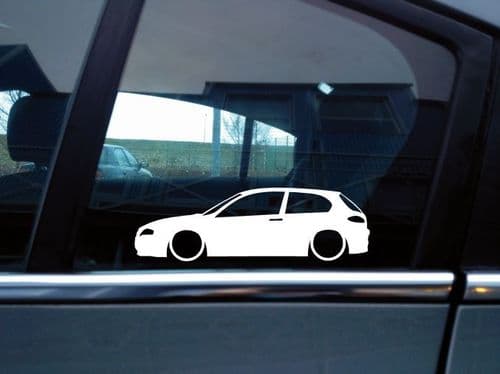 2X Lowered car silhouette stickers - for Alfa Romeo 147 (Pre-Facelift) 3-DOOR