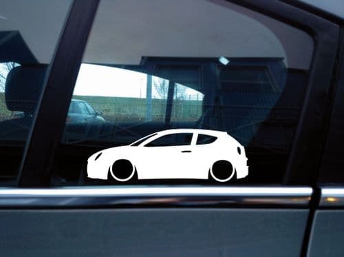 2X Lowered car silhouette stickers - for Alfa Romeo MiTo 2008-2018