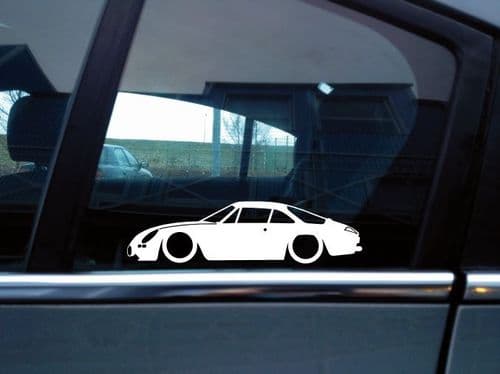 2X Lowered car silhouette stickers - for Alpine A110 1963-1977 | Classic