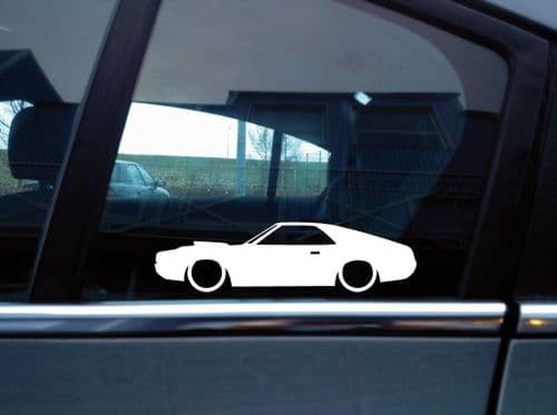 2X Lowered car silhouette stickers - for AMC AMX Hurst | Classic Muscle car