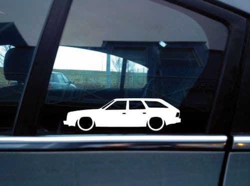 2X Lowered car silhouette stickers - for AMC Eagle 4x4 station wagon