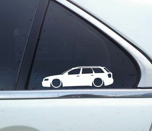 2X Lowered car silhouette stickers - for Audi A4 / S6 B6 Avant wagon estate