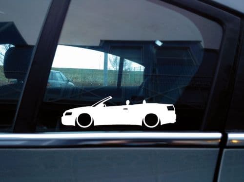 2X Lowered car silhouette stickers - for Audi A4 / S6 B6 cabrio convertible