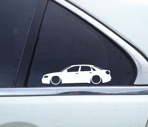 2X Lowered car silhouette stickers - for Audi A4 / S6 B6 saloon / sedan / Limo