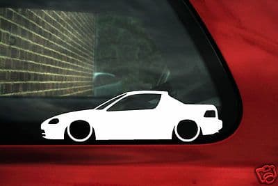 2X Lowered car silhouette stickers - For Honda CRX Del Sol (1992-1998) L98