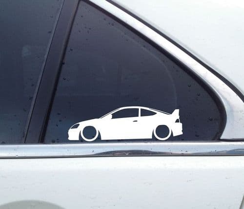 2x Lowered car silhouette stickers - for Honda Integra DC5 Type R | Acura RSX L1630