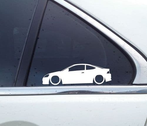 2x Lowered car silhouette stickers - for Honda Integra DC5 Type R | Acura RSX *(no wing) L1629