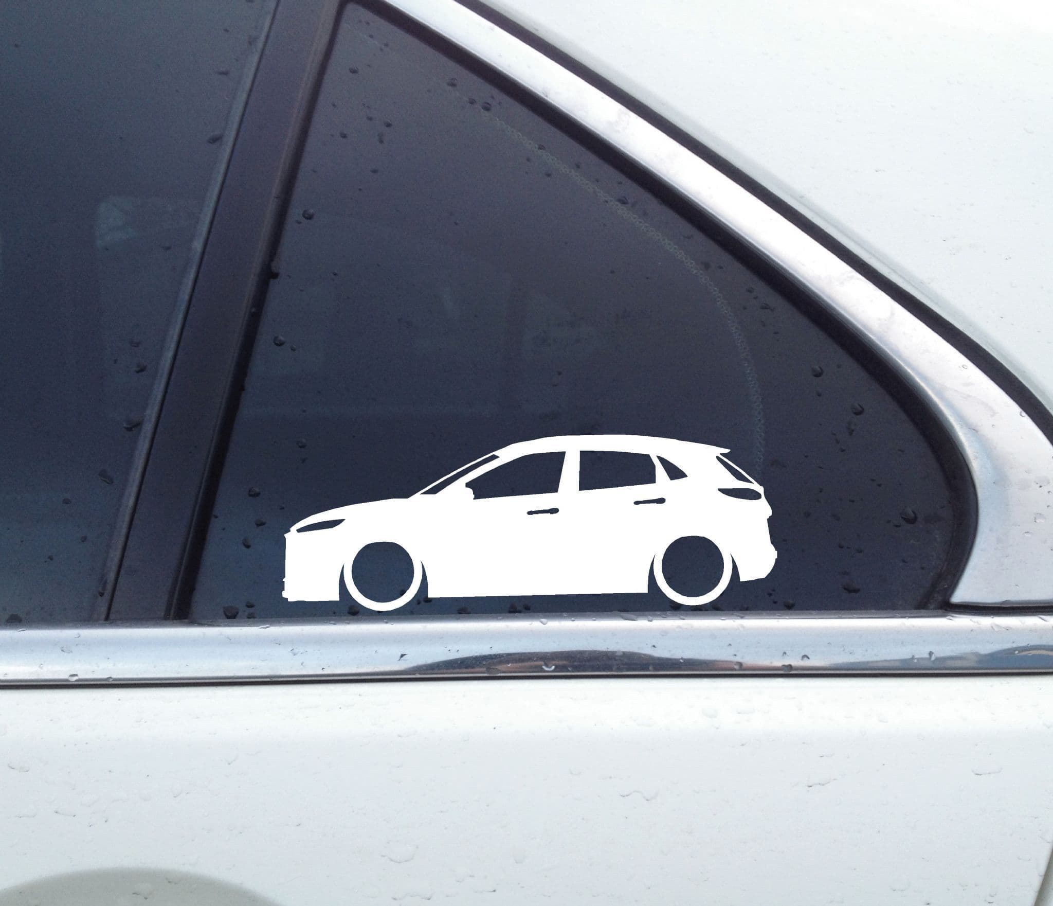 2x Lowered car silhouette stickers for Hyundai Kona EV