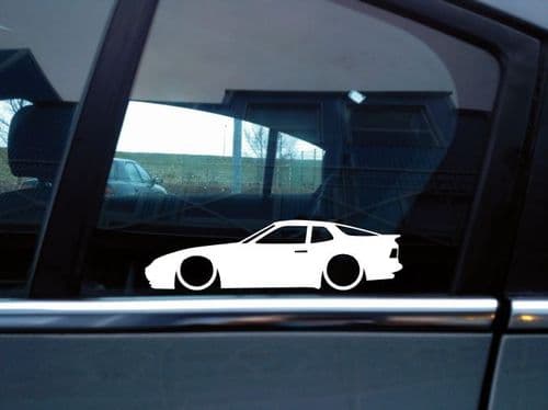 2X Lowered car silhouette stickers - for Porsche 944 S, S2 | turbo classic L144