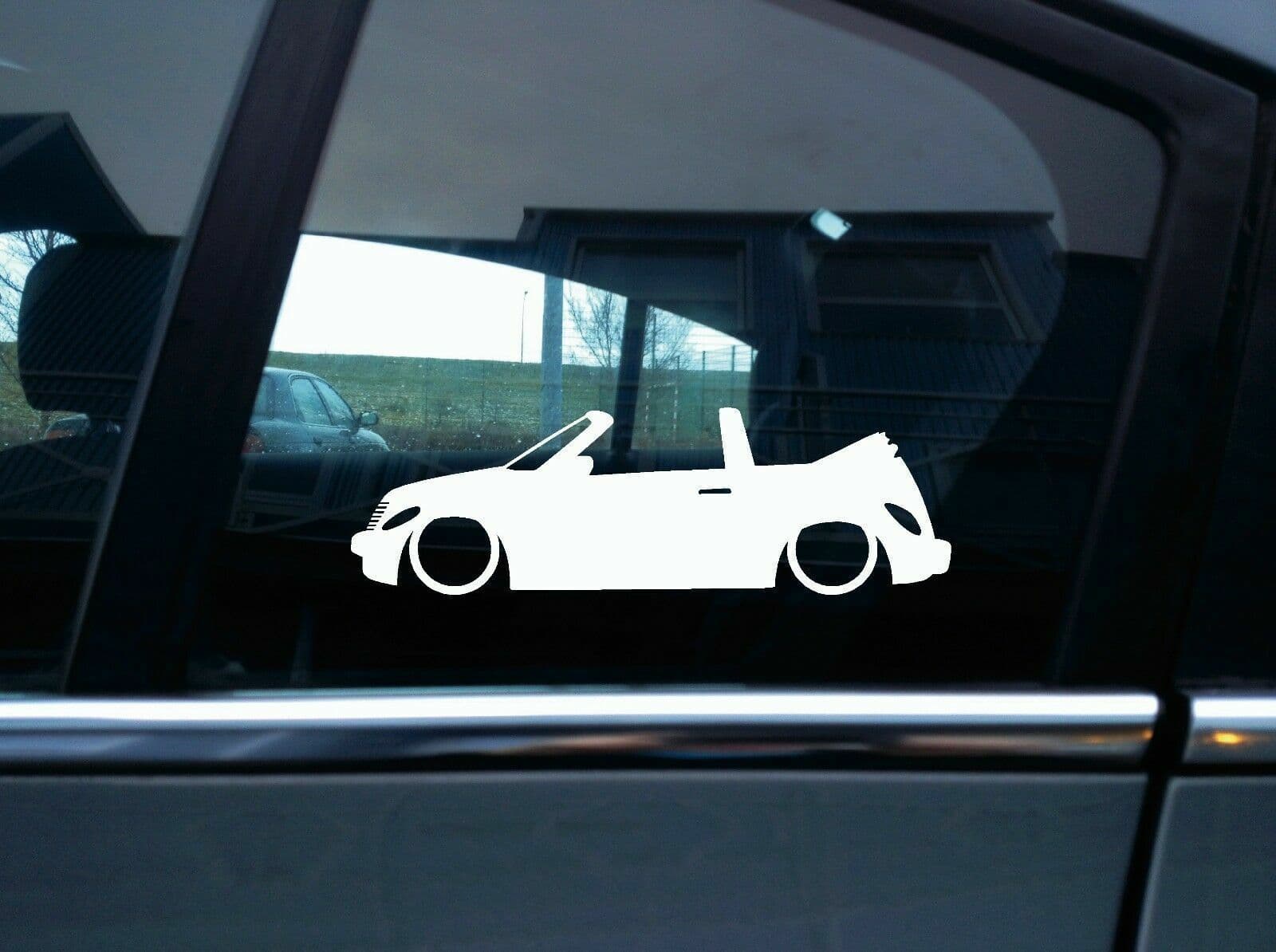 2X Lowered car stickers - for Chrysler PT Cruiser convertible L1512