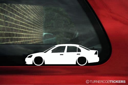 2X Lowered car stickers for Honda Civic ES sedan 2001-03 pre-facelift L766