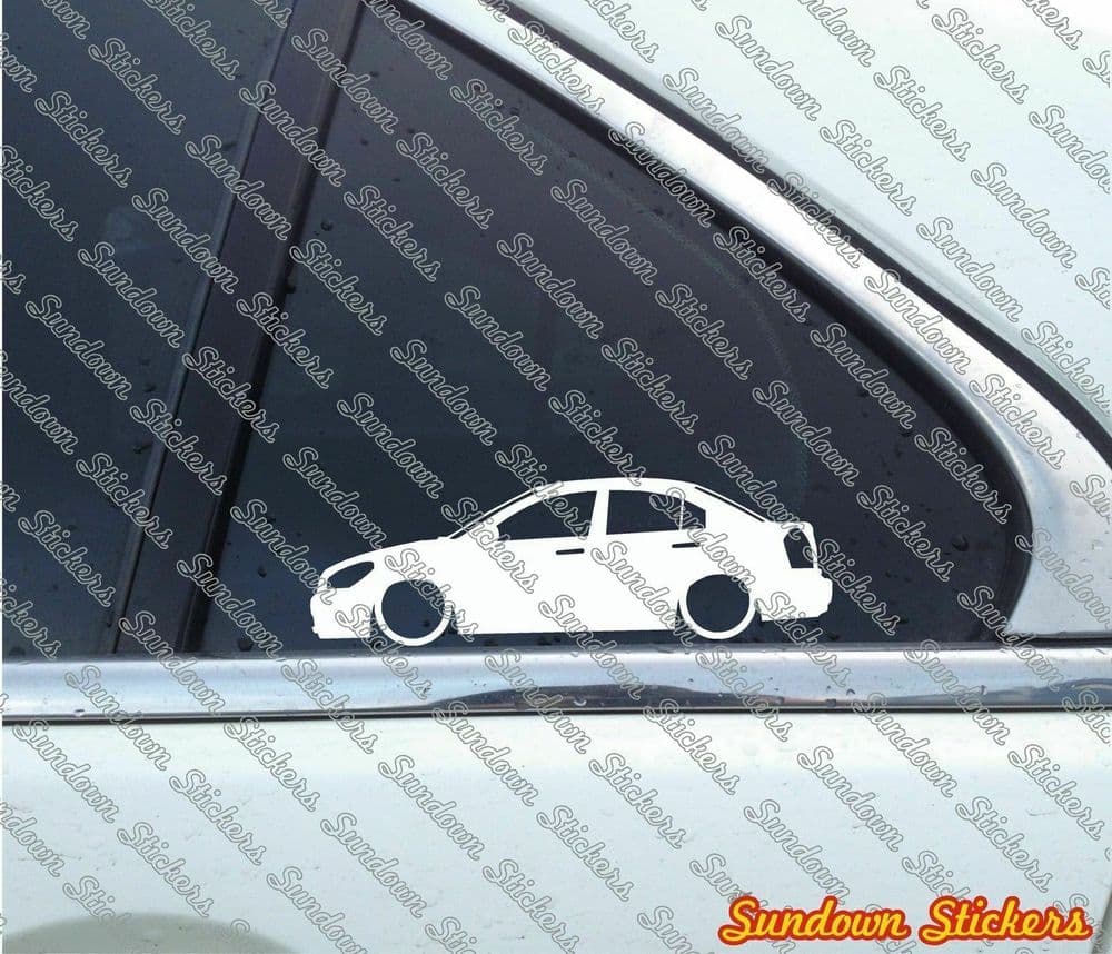 2x Lowered car stickers for Hyundai Accent / Verna 4dr 20052011 MC L1379