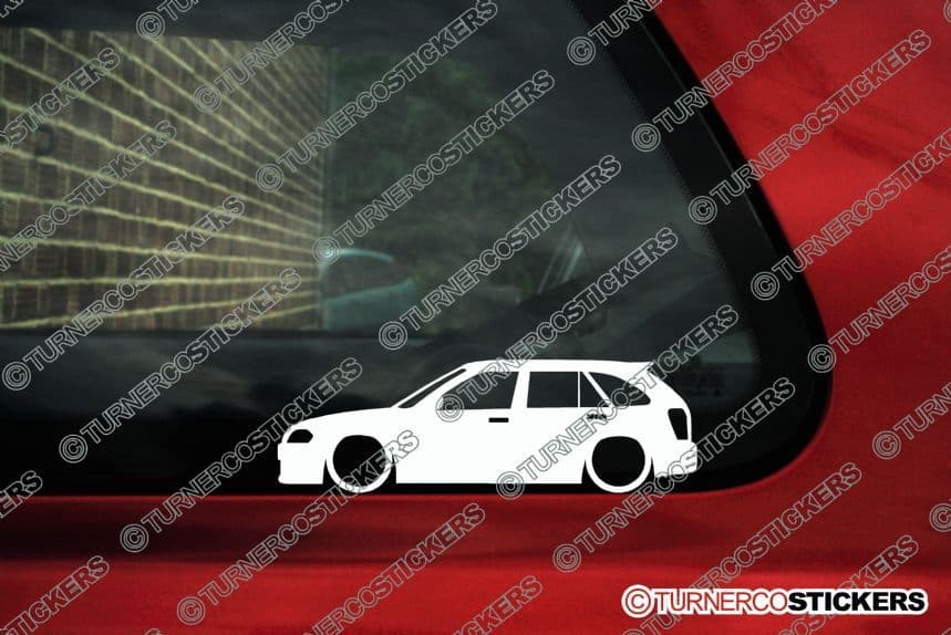 2x Lowered car stickers - for Mazda 323 Protege Hatch BJ 1998-2003 L1147
