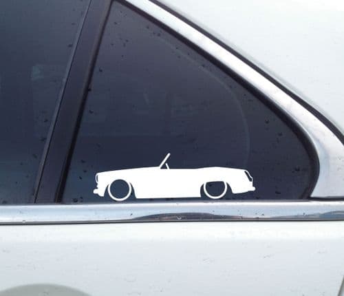 2X Lowered car stickers for MG Midget roadster classic L1616