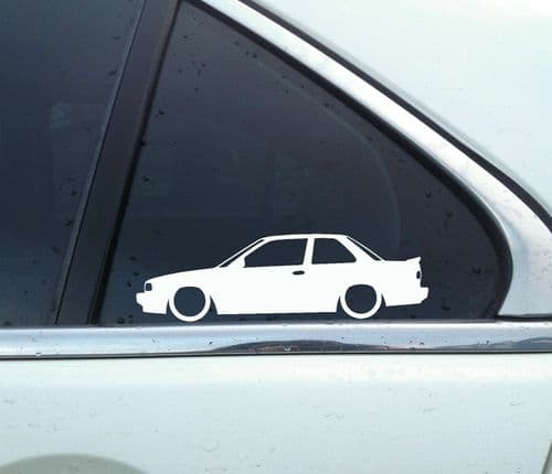 2X Lowered car stickers - For Nissan Sentra SE-R B13 | with spoiler | retro L860