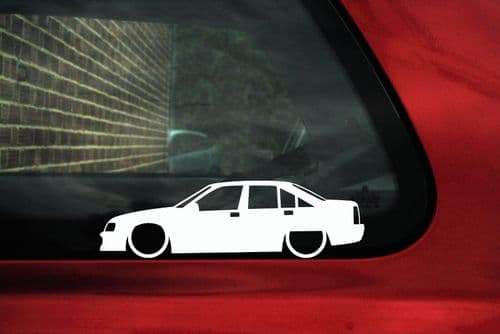 2x Lowered car stickers - for Opel Omega A sedan limo tuning L639