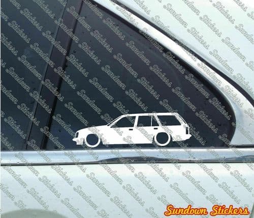 2X Lowered car stickers - for Opel Rekord Caravan E1 station wagon L650