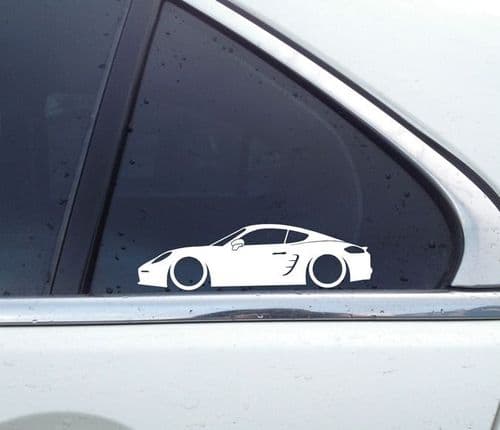 2X Lowered car stickers - for Porsche Cayman S 981 | sports car