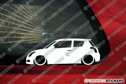 2x Lowered car stickers - for Suzuki Swift Sport (2004–2010) L509
