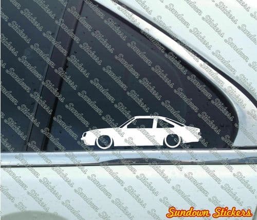 2x Lowered car stickers for Vauxhall Cavalier coupe mk1 classic L664