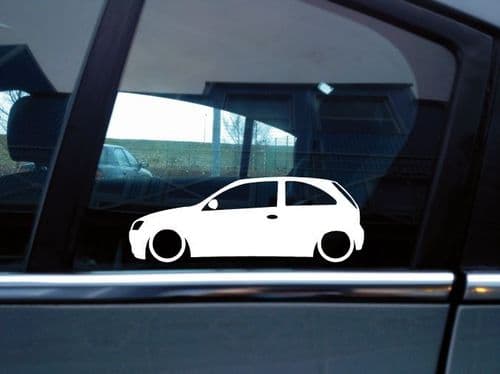 2X Lowered car stickers - for Vauxhall Corsa C (3-door) SRi hatchback | L72
