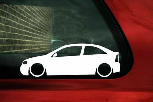 2x Lowered car stickers - for Vauxhall / Opel Astra mk4 G 3-door GSi Tuning L663