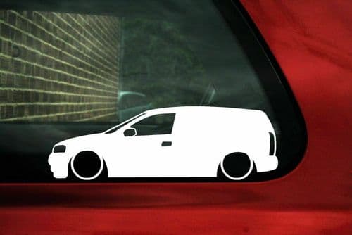 2x Lowered car stickers - for Vauxhall / Opel Astra mk4 G Van L601