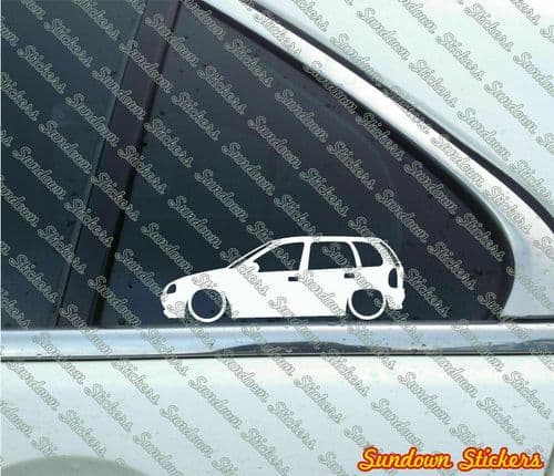 2X Lowered car stickers - for Vauxhall / Opel Corsa B 5-Door | L611