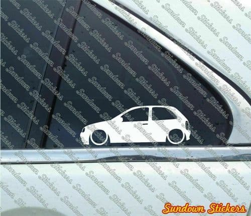 2x Lowered car stickers - for Vauxhall / Opel Corsa B GSi (3-Door) | L646