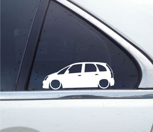 2x Lowered car stickers - for Vauxhall / Opel Meriva A | Mk1 | Tuning L652