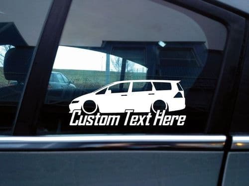 2x Lowered custom text car stickers for Honda Odyssey RB1 / RB2 3rd gen (2003-2008)
