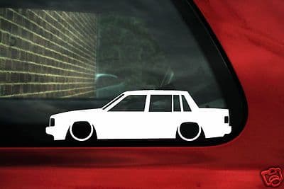 2X Lowered low car outline stickers - for Volvo 740 turbo Sedan | classic L634